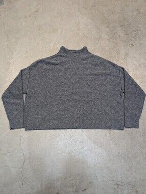 Pilcro 100% Cashmere Sweater Cropped Women's M Charcoal/Gray Flaw